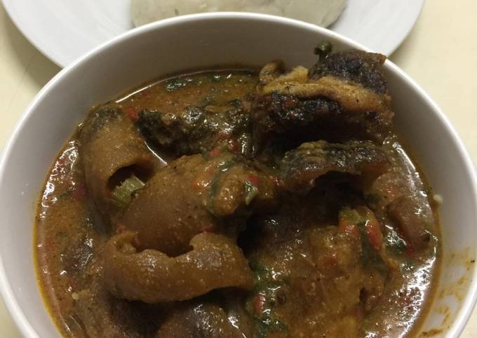 Ogbono soup and assorted