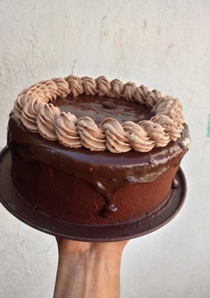Una foto de Pastel pulverizado de chocolate