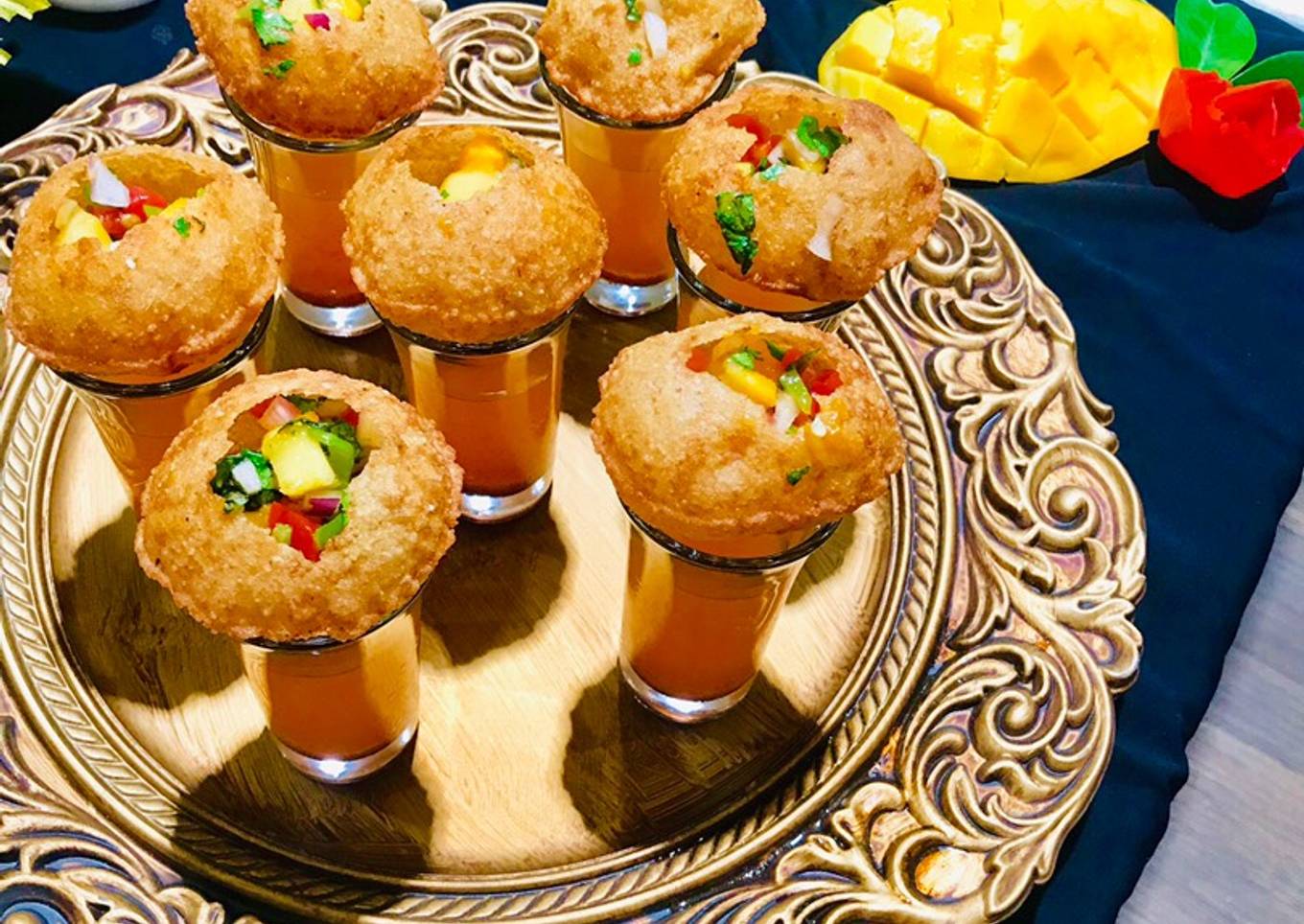 Mango Pani Puri Shots