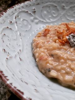Una foto de Risotto de cabrales y bacon