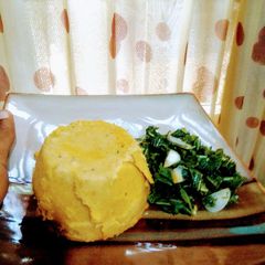 A picture of Vegetable Okpa.