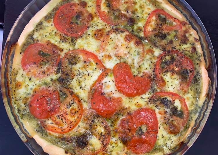 Les Meilleures Recettes de Tarte pesto tomate mozza