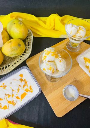 A picture of Mango Swirl Ice-cream.