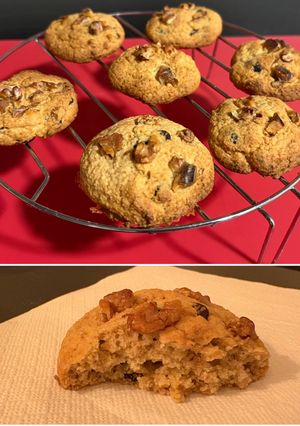 Una foto de Cookies de chocolate nueces sin gluten y veganas