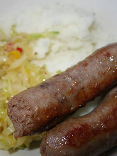 A picture of Sausages and Pap.