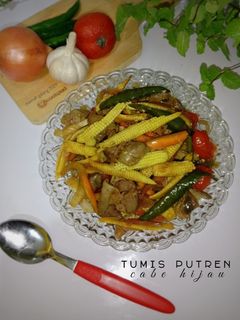 Foto resep Tumis putren cabe hijau
