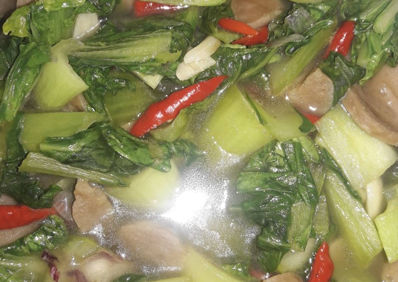Tumis pokcoy baso