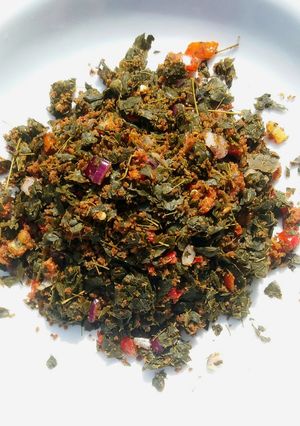 A picture of Kwadon zogale(moringa salad).