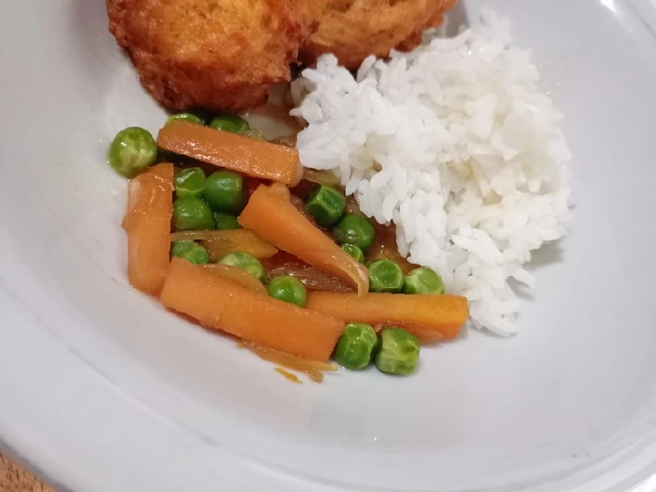 Langkah Gampang Membuat Resep Day. 238 Perkedel Tempe Udang dan Tumis Wortel (13 month+) yang Enak Banget Anti Ribet, Bikin Ngiler