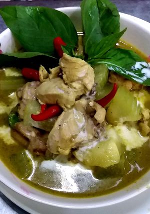 รูปของ แกงเขียวหวานไก่ใส่ฟัก