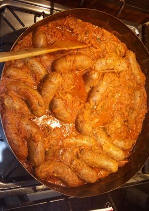 Una foto de Chorizo a la pomarola al disco