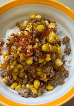รูปของ ข้าวหน้าหมูสับผัดข้าวโพด