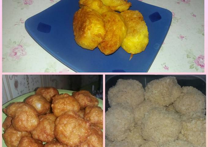 Egg chicken roll, Nugget ayam, Bakso goreng dlm 1 adonan