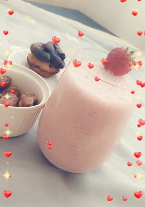 صورة لوصفة حليب بالفراولة 🍓