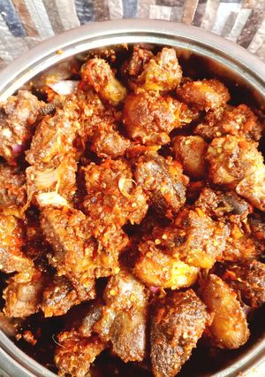 A picture of Peppered goat meat.
