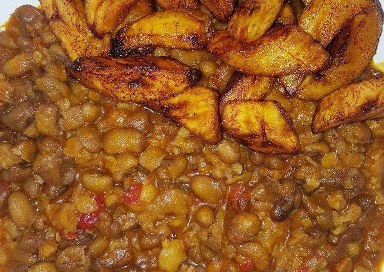 Steps to Prepare Award-winning Spicy mashed beans with fried plantain