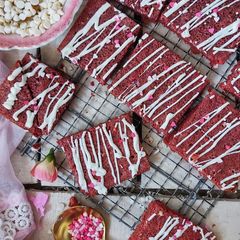 A picture of Red velvet brownies.