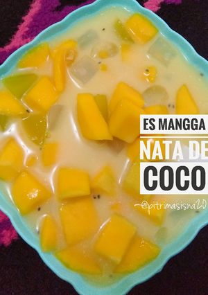 Foto resep Es mangga nata de coco / es mangga susu / es mangga selasih