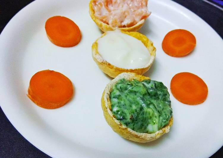 Edible Corn Canapes with Tricolor Rabdi