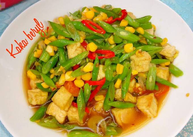 Resep Tumis buncis tahu dan jagung🍲 oleh Kaka beryl amrii