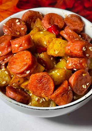 Foto resep Sosis Tumis Kentang Pedas