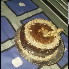 A picture of Chocolate cake in microwave.