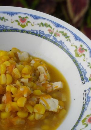 Foto resep Sup jagung udang mpasi