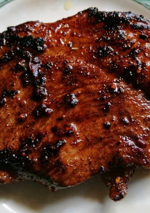 รูปของ สเต็กเนื้อ Picanha และเนยปรุงรส