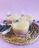 Vasitos de arándanos con cremoso de chocolate blanco