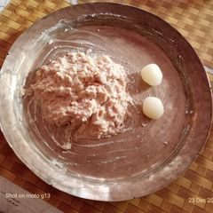 A picture of Red poha, curd, banana, jaggery, salt to taste, cream, sweet.