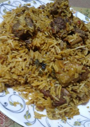 A picture of Beef biryani.