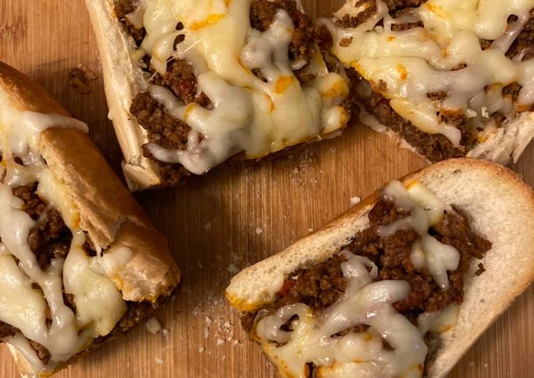 Recipe of Quick Sloppy joes stuffed french bread
