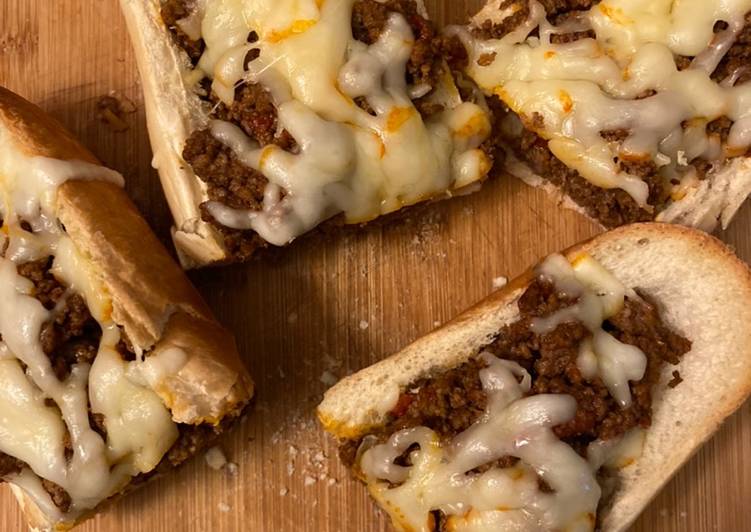 Sloppy joes stuffed french bread