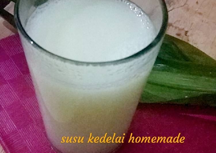 Langkah Mudah untuk Menyiapkan Susu kedelai homemade Anti Gagal