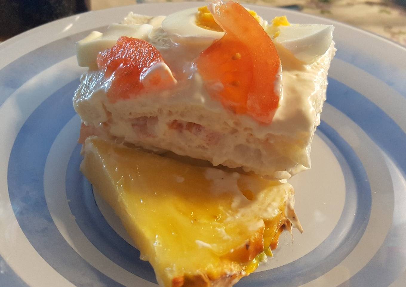 Pastel frío de pollo y queso