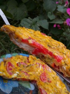 Фото Необычный омлет или пп овощная пицца😋.