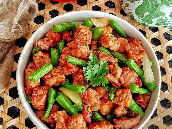 Cara Sederhana Menyiapkan Resep  Tumis buncis tempe cumi asin yang Lezat Sekali, Bisa Manjain Lidah