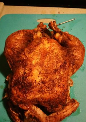 A picture of Savory Rubbed Roast Chicken.