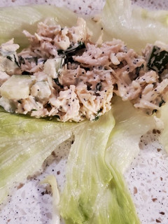 A picture of My Chicken Cucumber Lettuce Wraps.