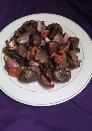 A picture of Liver kebab.