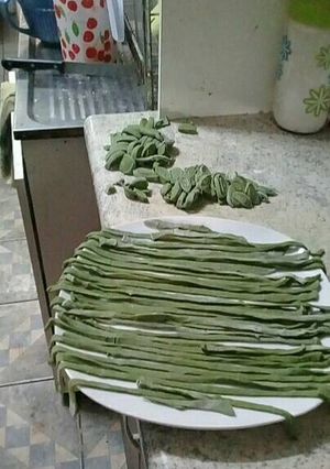 Una foto de Fideos de espinaca