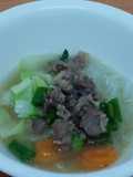 Daging kuah bakso pakai sawi putih wortel dan soun