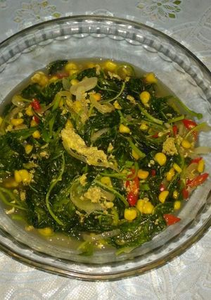 Foto resep Tumis bayam cah jagung
