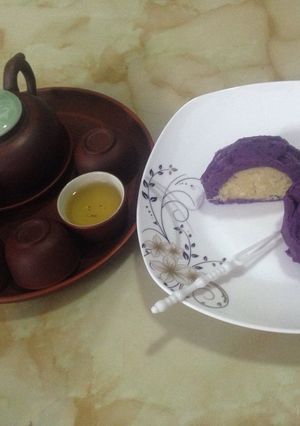 Hình của món Bánh khoai lang đậu xanh.