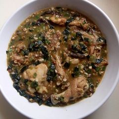 A picture of White okra /oiless okra soup.