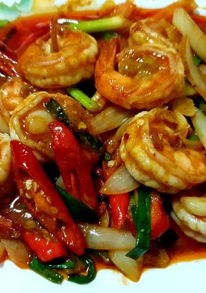 รูปของ กุ้งผัดน้ำพริกเผา