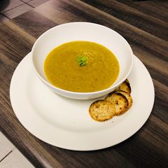 A picture of Butternut Squash, Kale and Chickpea Soup.