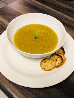 A picture of Butternut Squash, Kale and Chickpea Soup.