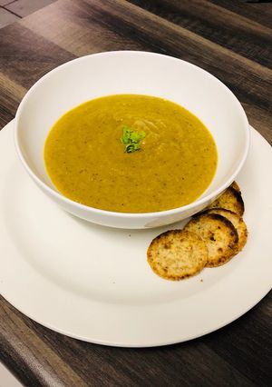 A picture of Butternut Squash, Kale and Chickpea Soup.