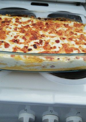Rakott juhtúrós puliszka recept fotója